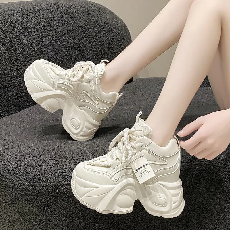 Fashionable universal sports casual footwear with hidden heel platform heels for leisure, summer 2025, increase height by 9 cm, for teenagers 4