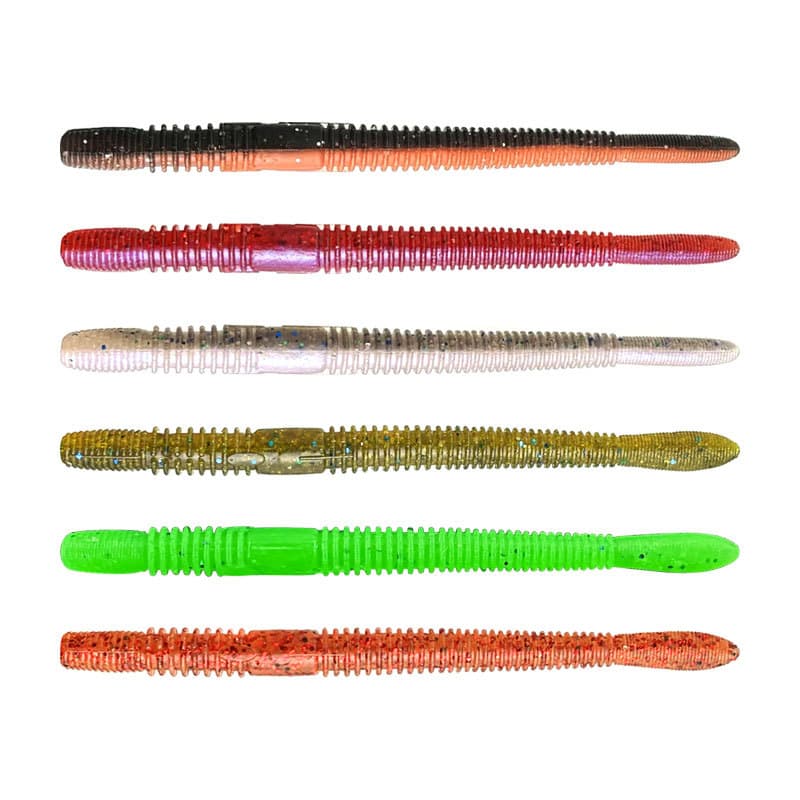 Soft bait, threaded noodle worm, salt, high specific gravity, slow sinking stick worm, bionic bait, fake bait, road sub bait, cocked mouth bass bait 5