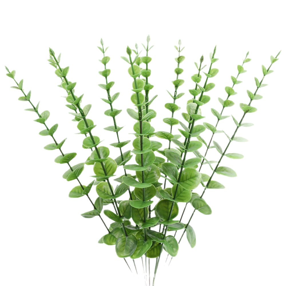Cross-border single branch Eucalyptus leaf artificial eucalyptus leaf simulated green wedding decoration home decoration flower arrangement money leaf 5