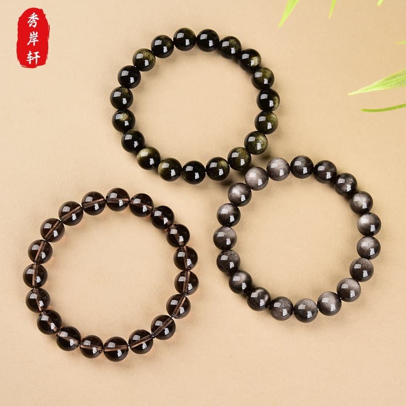Organic crystal bracelet natural stone, birthday charm, one bead bracelet, rosary with round beads, for beloved, men's style, Birthday gift 3