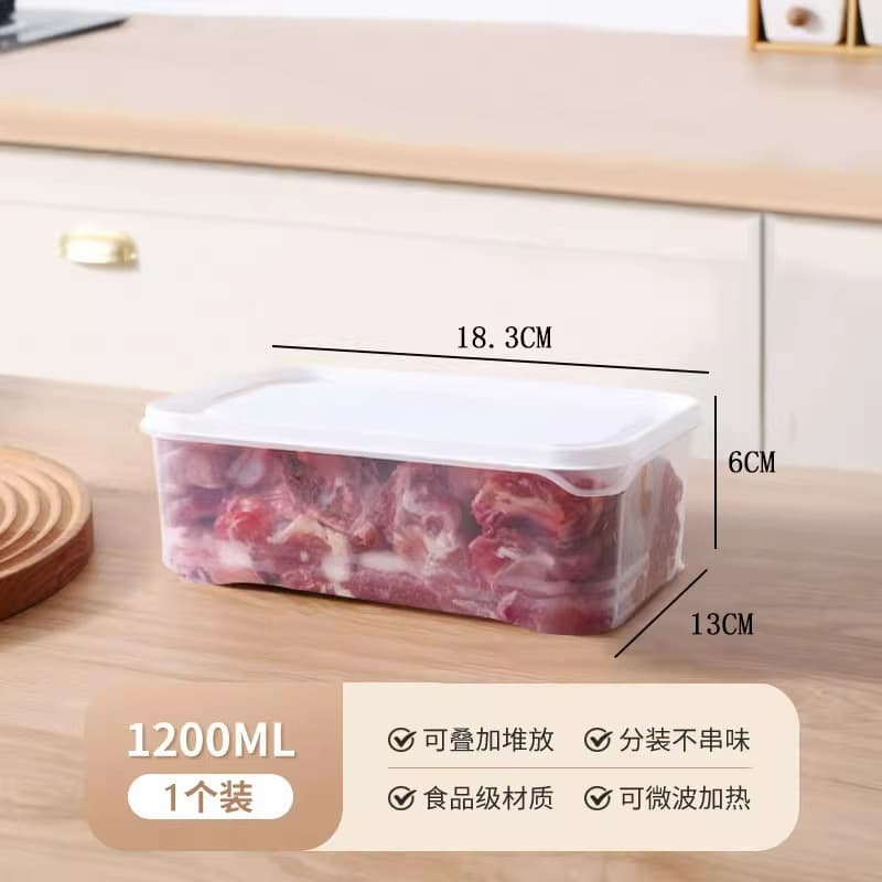 Refrigerator frozen meat fresh-keeping box Kitchen food preparation and freezing-resistant plastic box rectangular food grade storage seal box 6