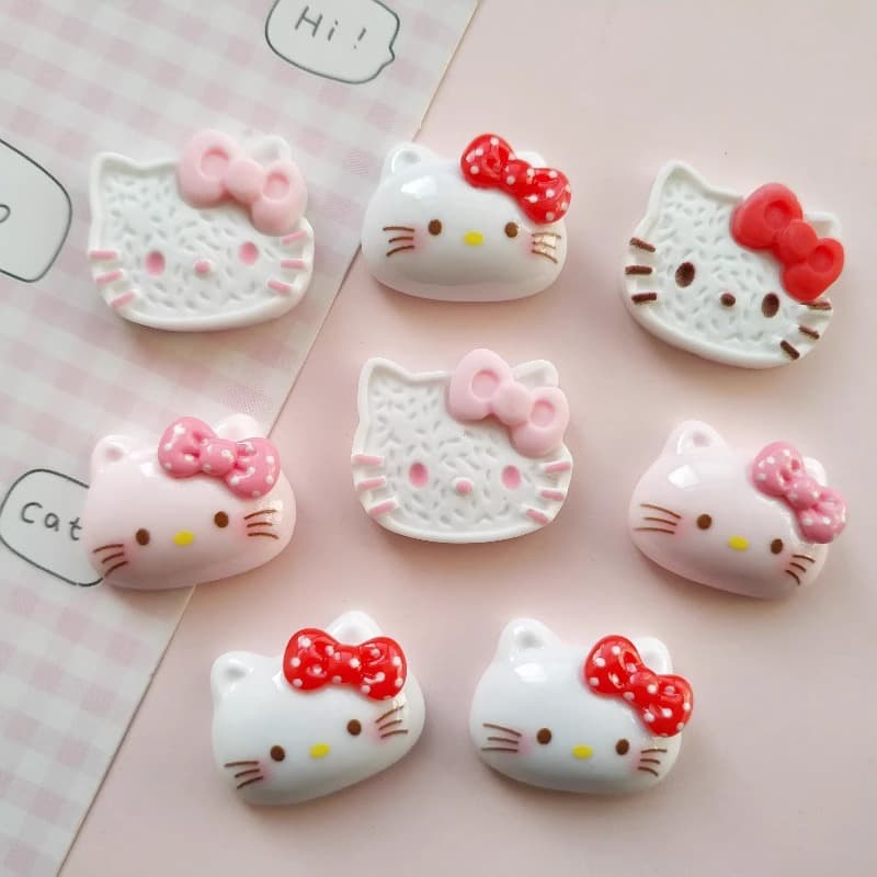 Hello kitty, cartoon white accessory, accessories handmade, handle, cream phone case, hairgrip, DIY