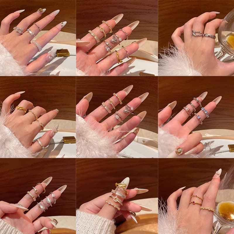 Sophisticated adjustable design ring with zircon, on index finger, light luxury style, trend of season 3