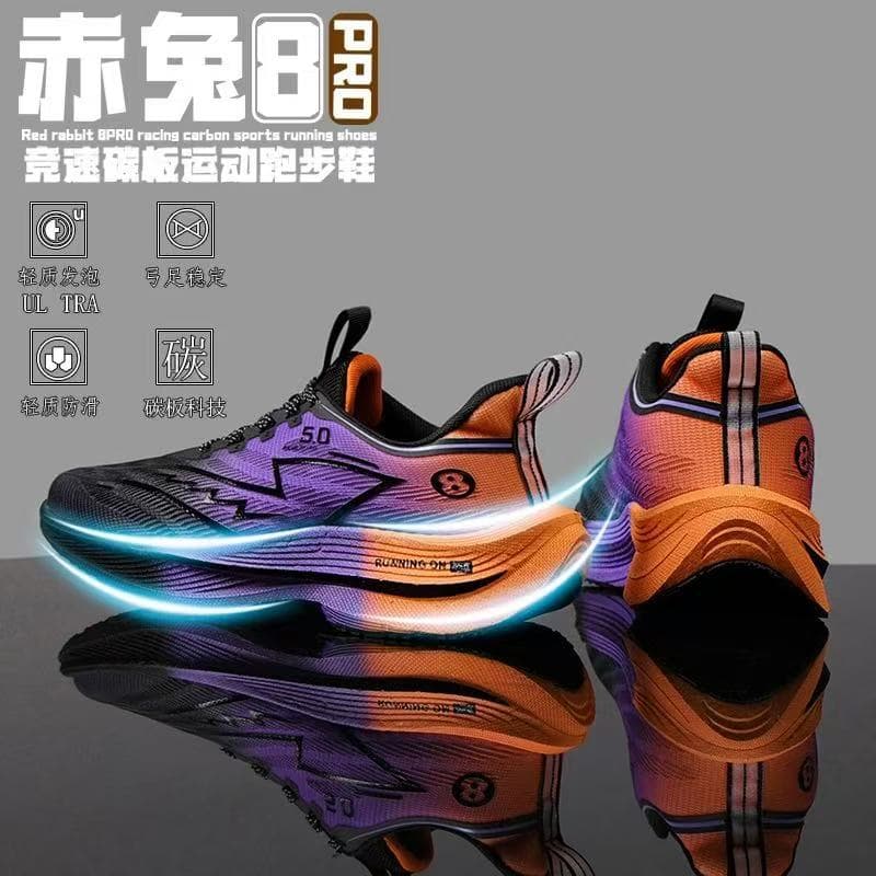 New x5 sports running shoes for men Red Rabbit series 8pro student professional racing shock-absorbing carbon plate running shoes for women couples new 2