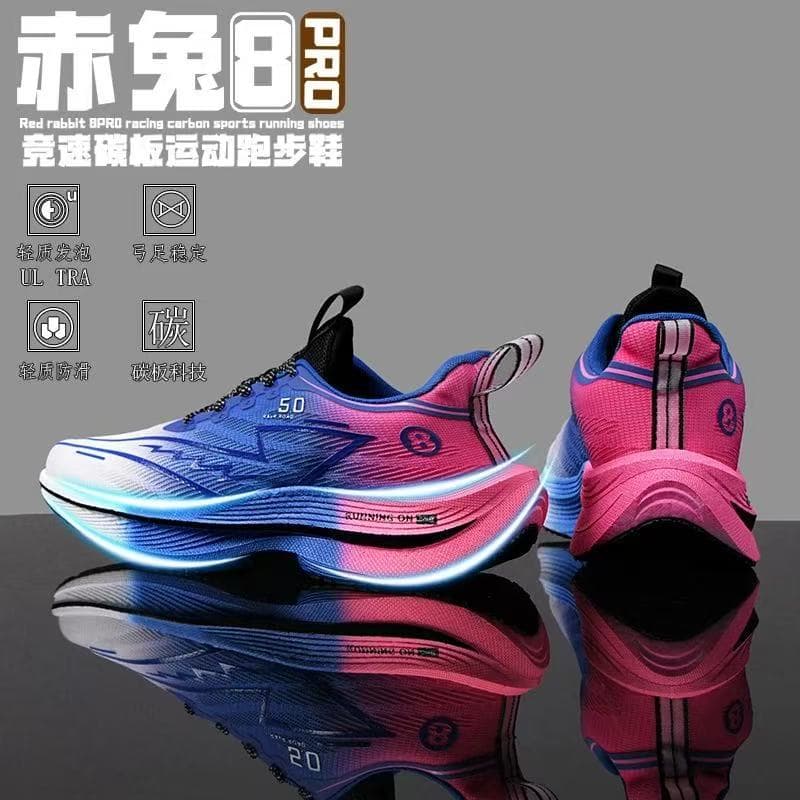 New x5 sports running shoes for men Red Rabbit series 8pro student professional racing shock-absorbing carbon plate running shoes for women couples new