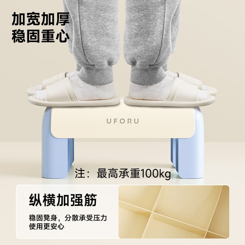 Children's plastic non-slip footstool for kindergarten for home use, increased thickness 3