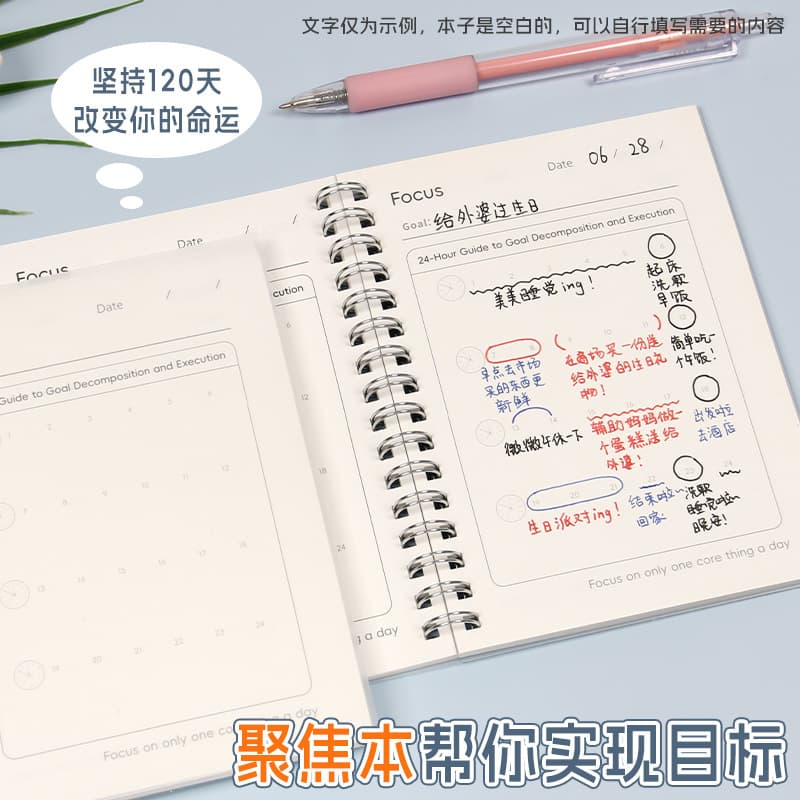 A6 Coil Notebook Focused Notebook Daily Plan Segmentation This Daily Planner for Students 3