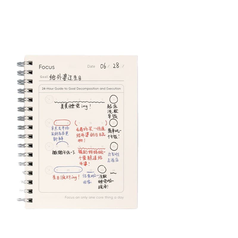 A6 Coil Notebook Focused Notebook Daily Plan Segmentation This Daily Planner for Students 5