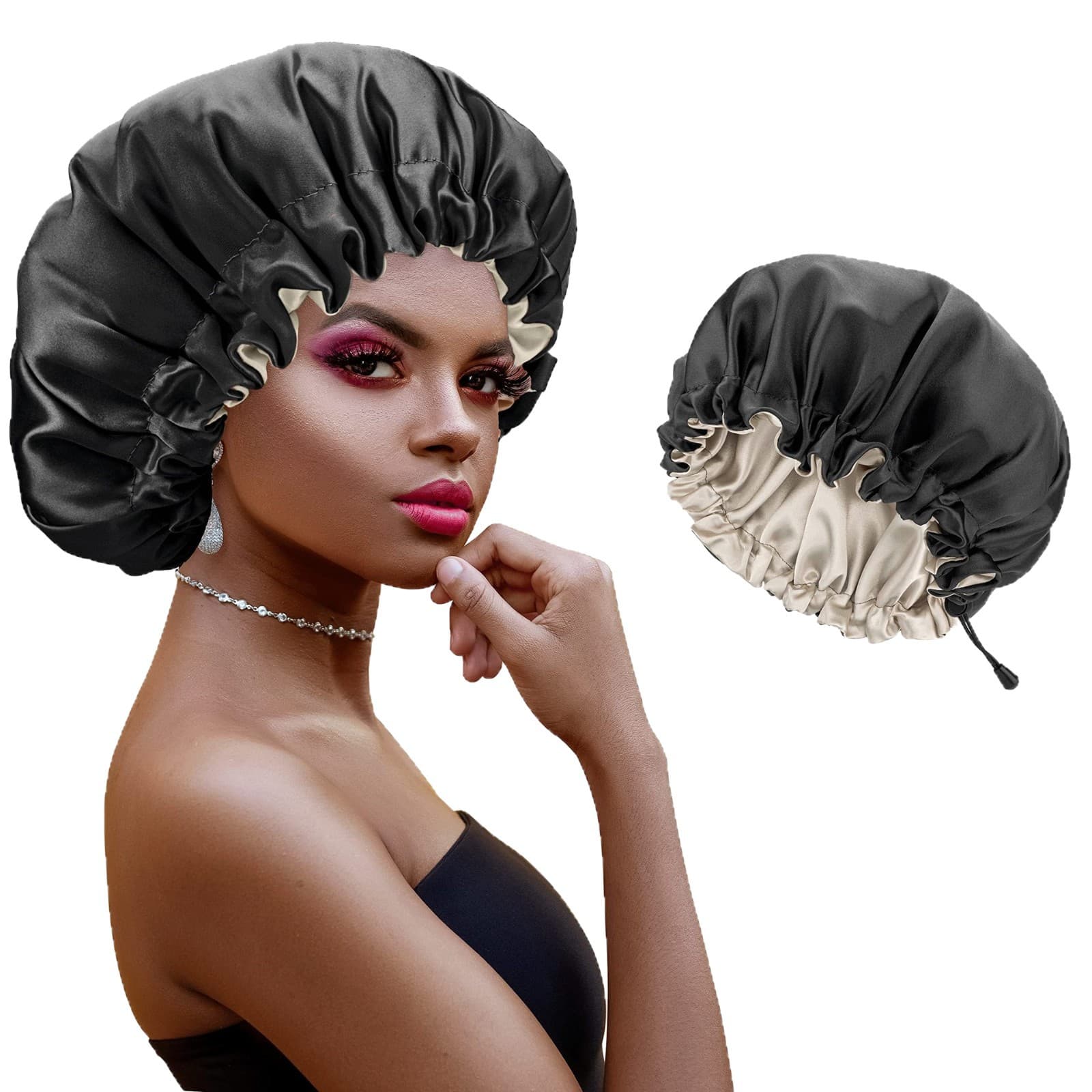Silk hat with bow, scarf, Amazon 5