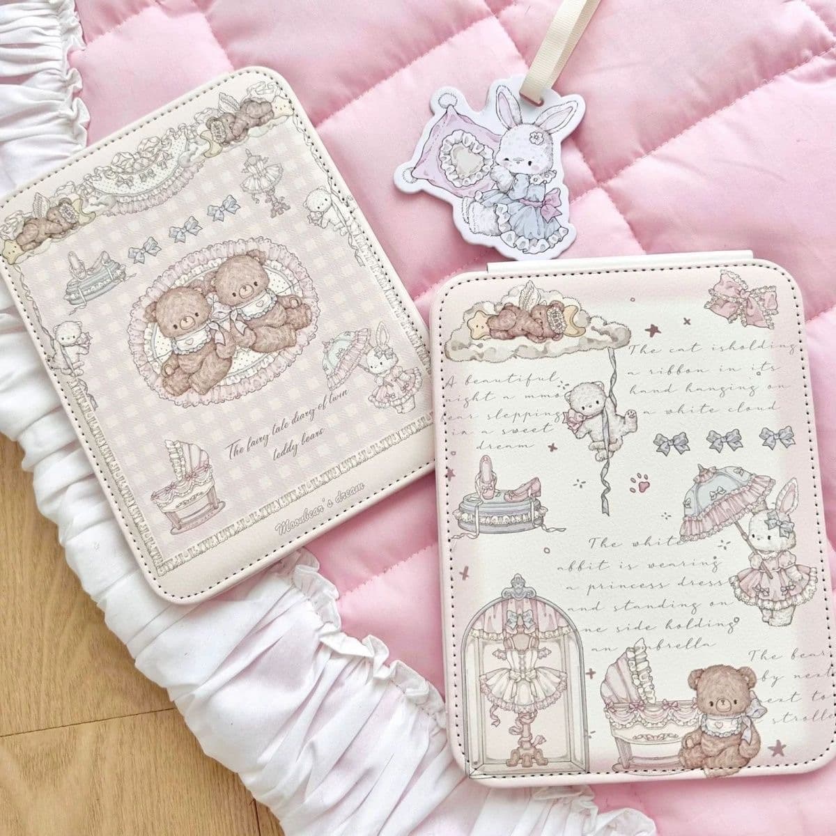 Foldable table handheld doll for students, with little bears, increased thickness 5