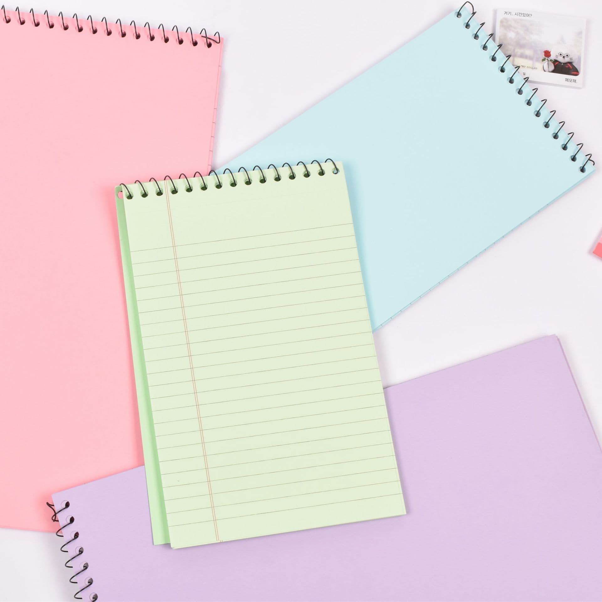 Simple cover colored paper a5a4 tearable coil book student office horizontal line notepad cross-border American version 3