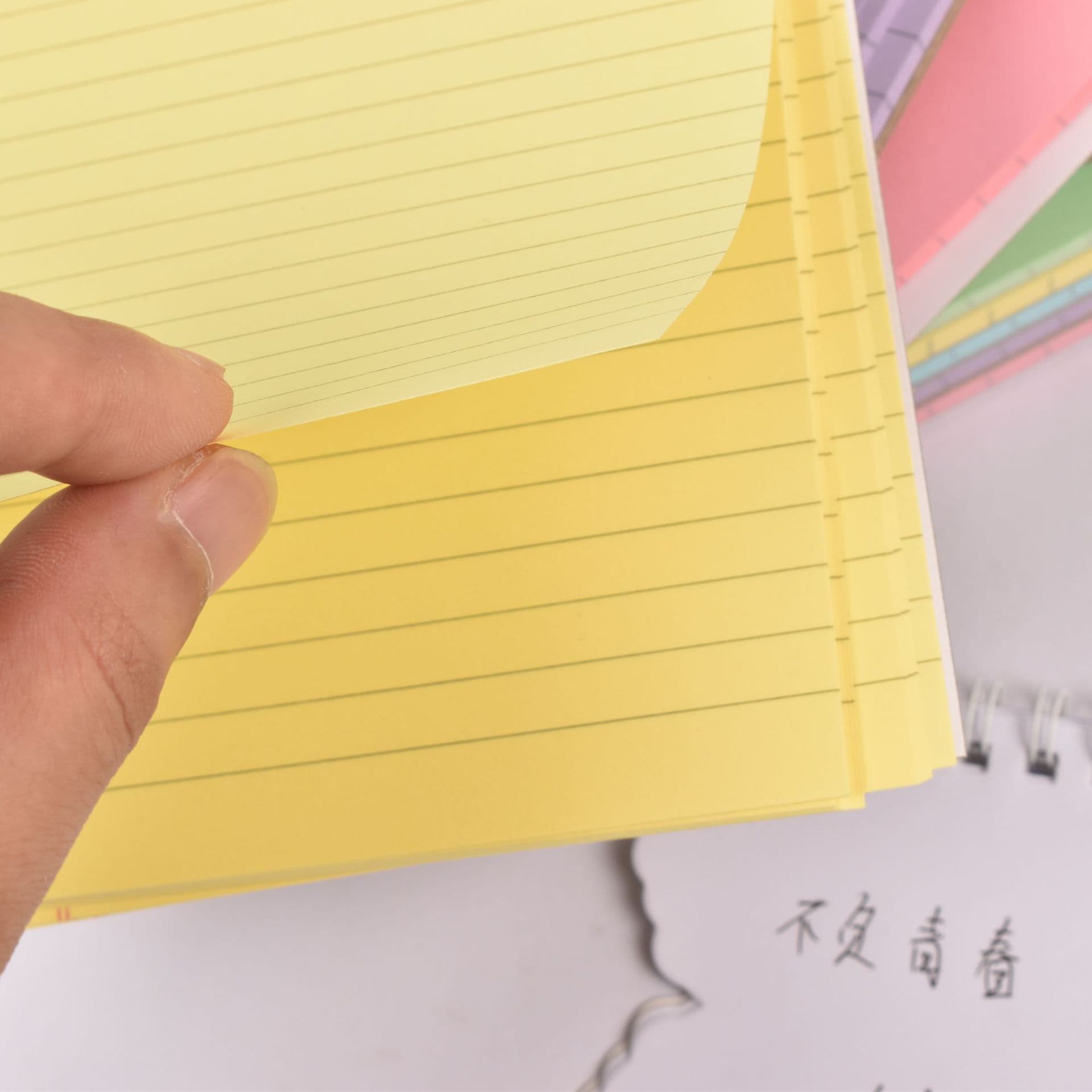 Simple cover colored paper a5a4 tearable coil book student office horizontal line notepad cross-border American version 4
