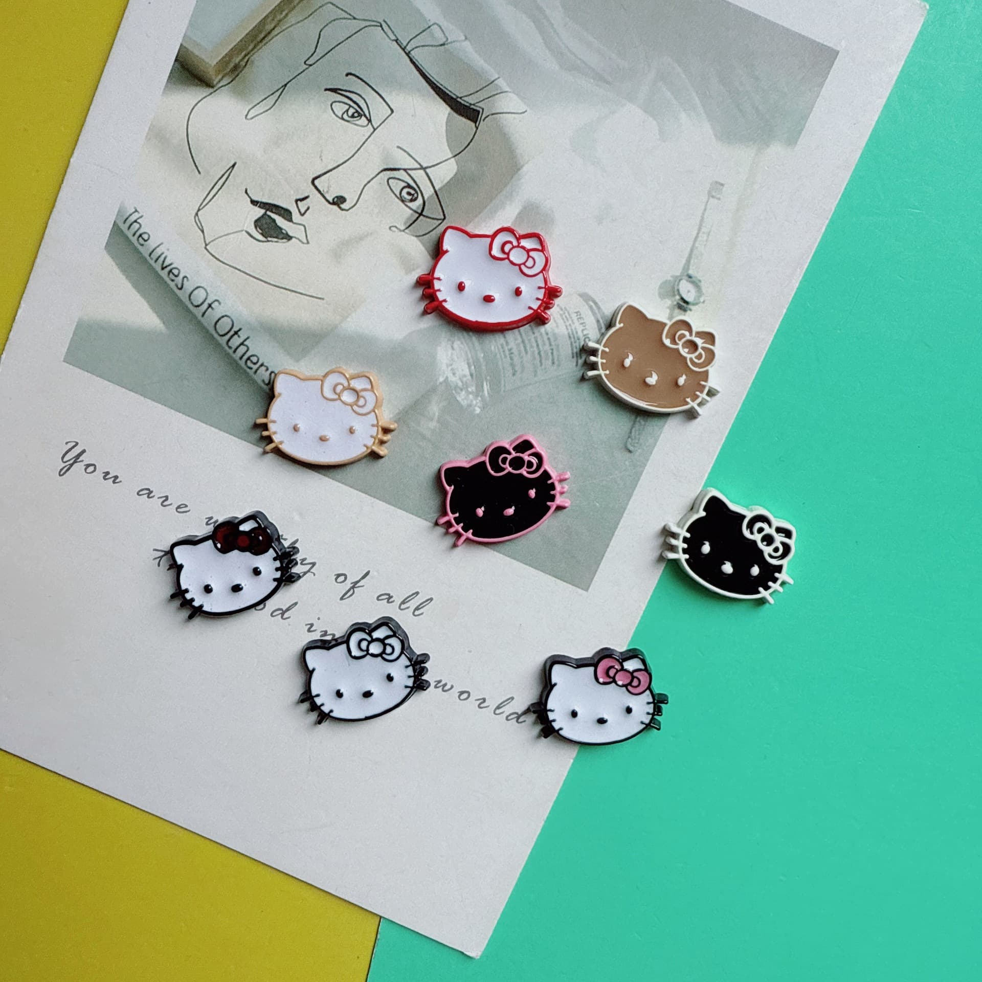 Hello kitty, cartoon plastic accessories, hair accessory, phone case, bag, purse, DIY
