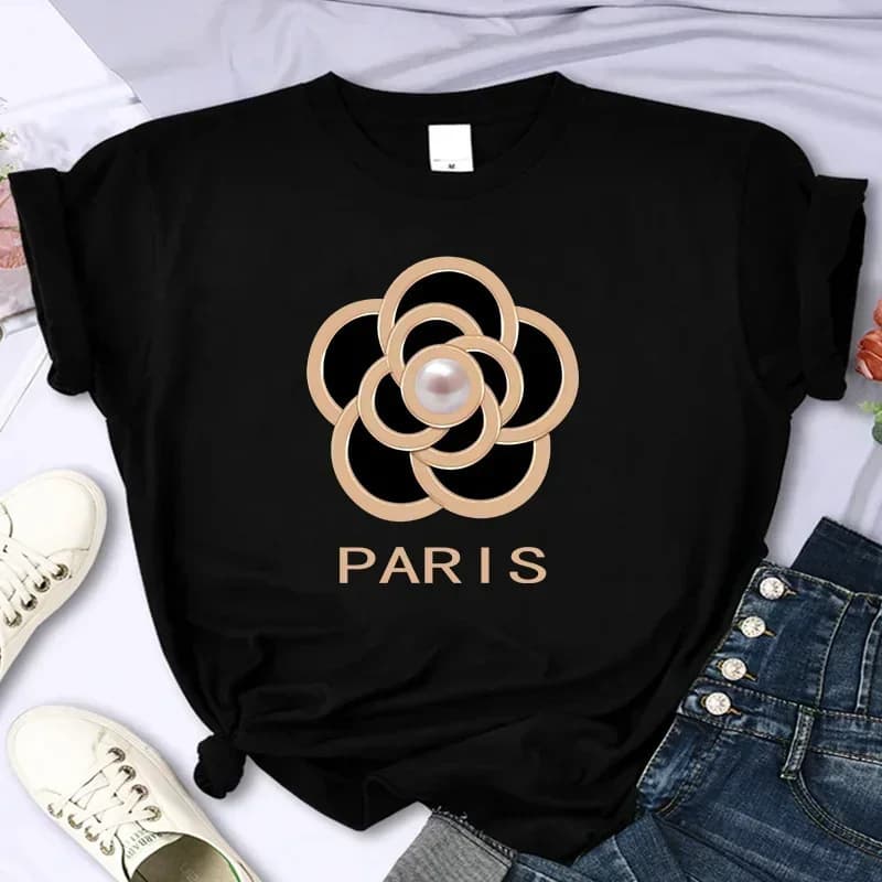 2025 latest flowers for women high quality summer printed t-shirt casual oversized millennium bug personalized sleeves O-shaped 2