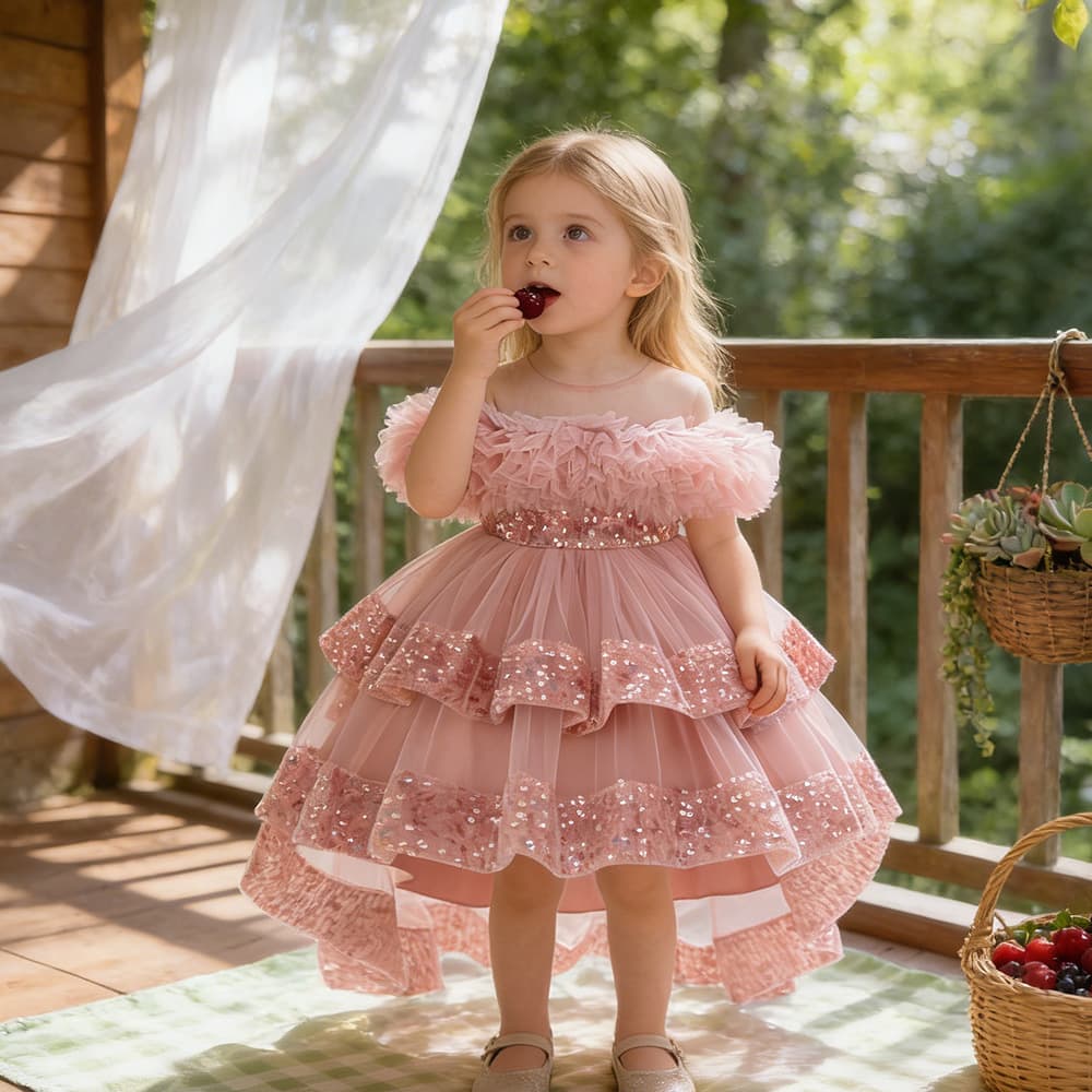 Small princess costume, children's evening dress, Amazon
