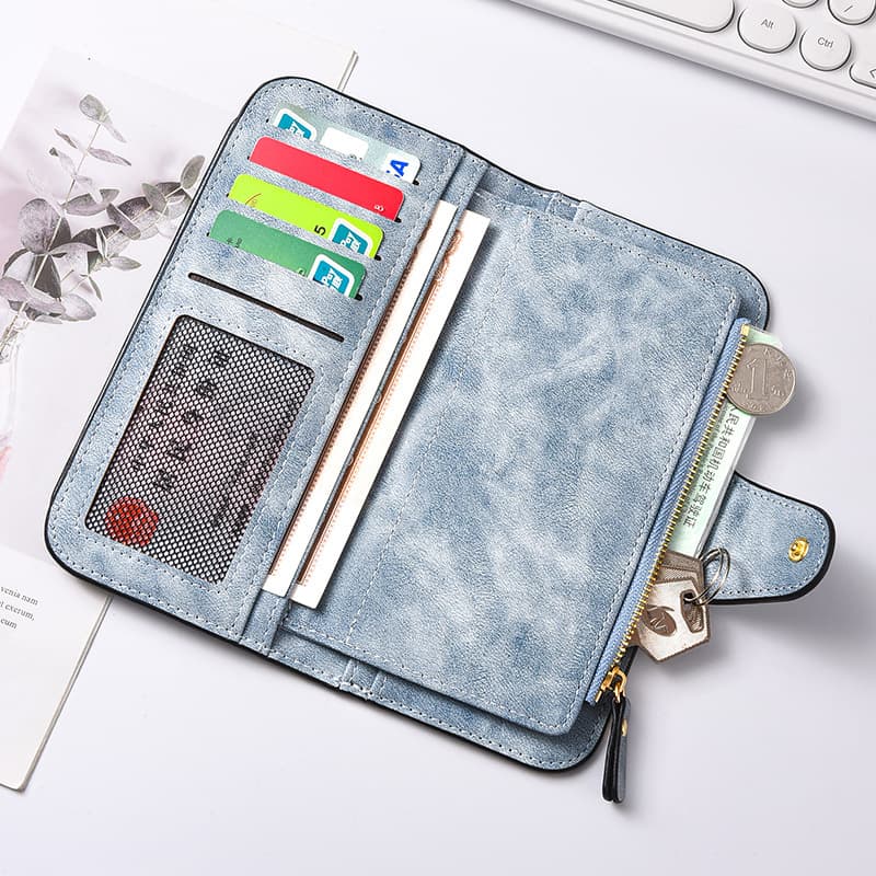 (Cross-border trading), capacious wallet, long shoulder bag, retro polyurethane small clutch bag, genuine leather 3