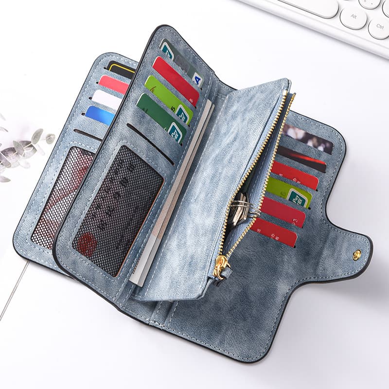 (Cross-border trading), capacious wallet, long shoulder bag, retro polyurethane small clutch bag, genuine leather 4