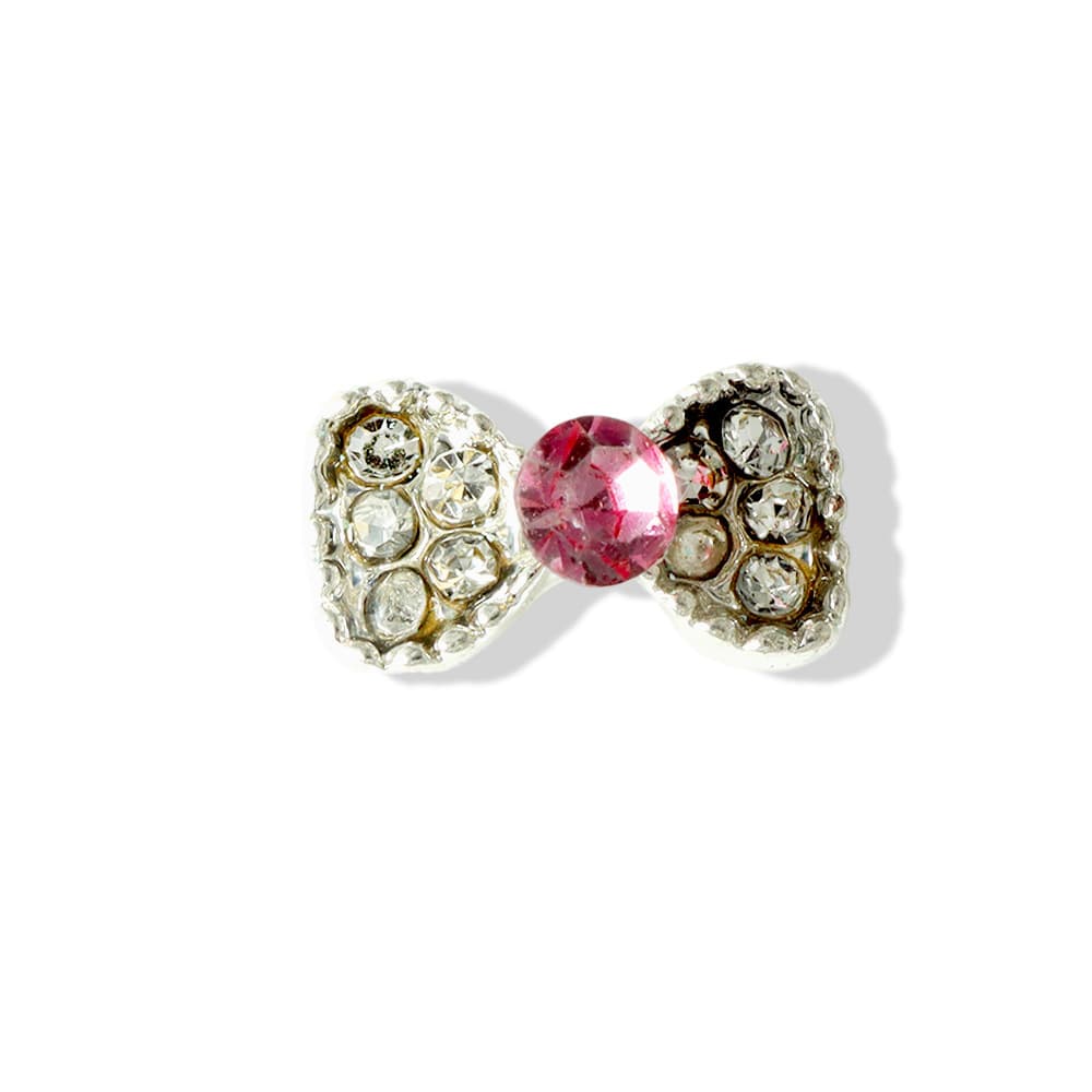Bow tie with bow for manicure, metal nail decoration with rhinestones, internet celebrity, new collection, ready-made product 5