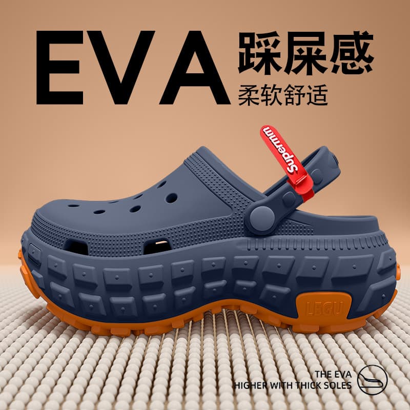 Summer Crocs-style slippers platform, men's trend non-slip wear-resistant sandals, Collection Year 2025, suitable for outdoor wear 2