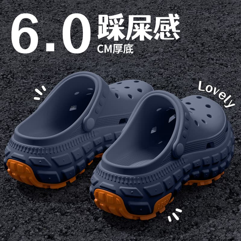 Summer Crocs-style slippers platform, men's trend non-slip wear-resistant sandals, Collection Year 2025, suitable for outdoor wear 4
