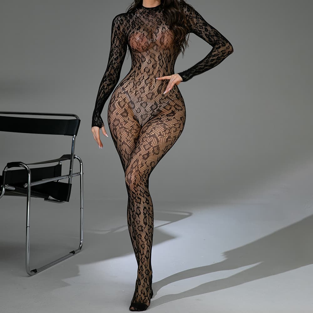(Cross-border trading), underwear, sexy fishing net, pijama, long-sleeve, European style, backless, tight 5