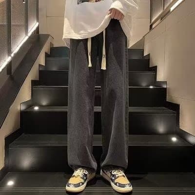 Summer fashionable trend universal loose straight jeans, casual trousers, loose fit, American style 2