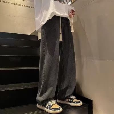 Summer fashionable trend universal loose straight jeans, casual trousers, loose fit, American style 3
