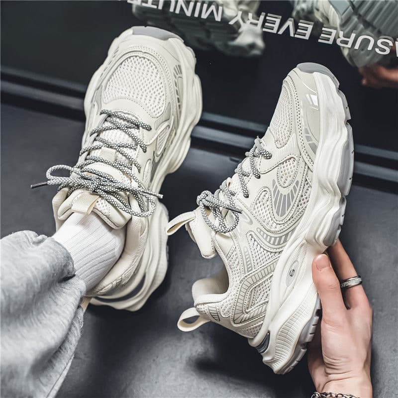 Breathable trend universal casual sneakers made of mesh platform, height increasing 4