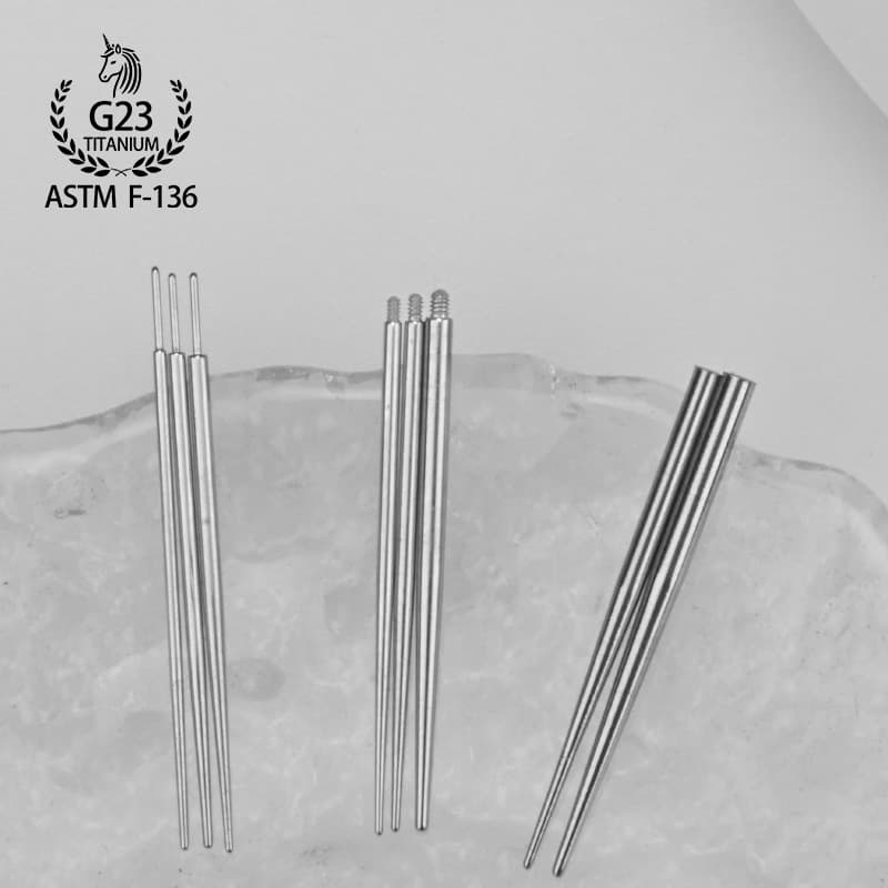 Stainless steel guide needle inner and outer thread pin perforation guide rod earrings lip nail tongue nail traction needle auxiliary tool 3