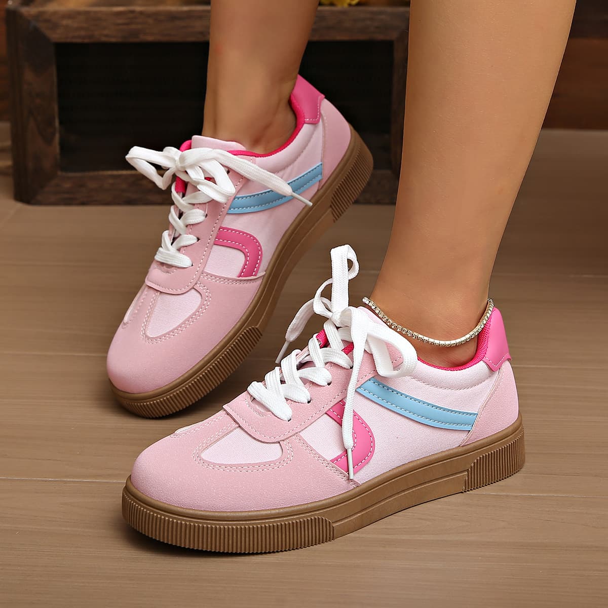 White sneakers flat, lightweight breathable universal GAT shoes, casual footwear for leisure, Collection Year 2026, simple and elegant design 4