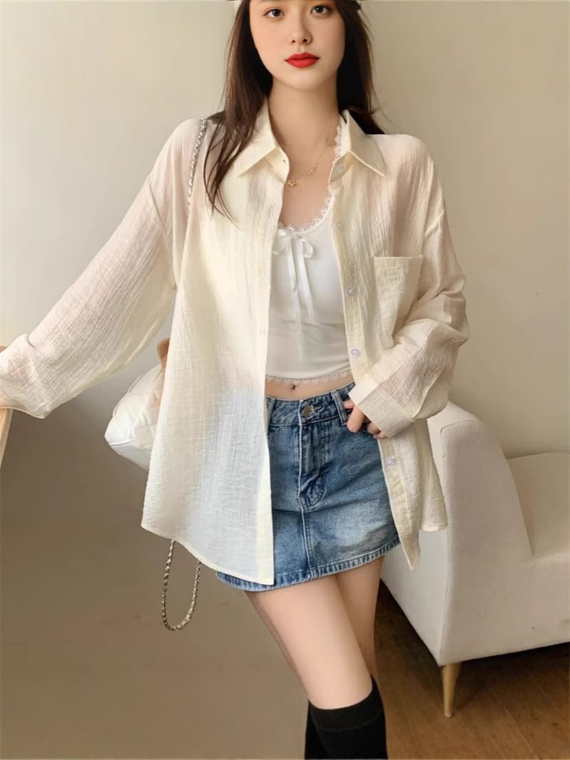 Light and thin shirt, cardigan, sun protection, loose fit 3