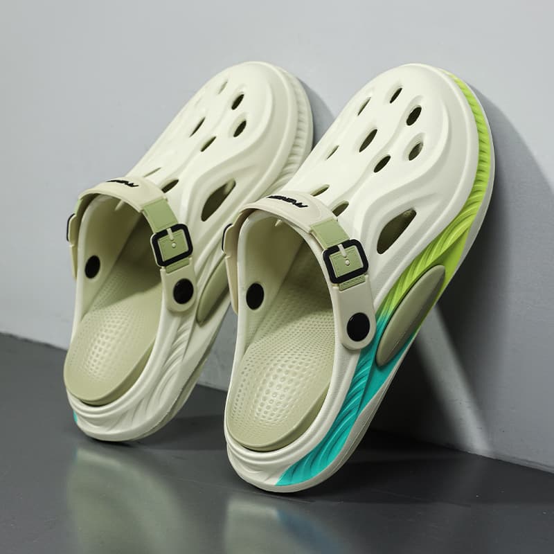 Summer ultra-soft sandals platform, breathable sports beach Crocs-style slippers for leisure, closed toe, suitable for outdoor wear 2
