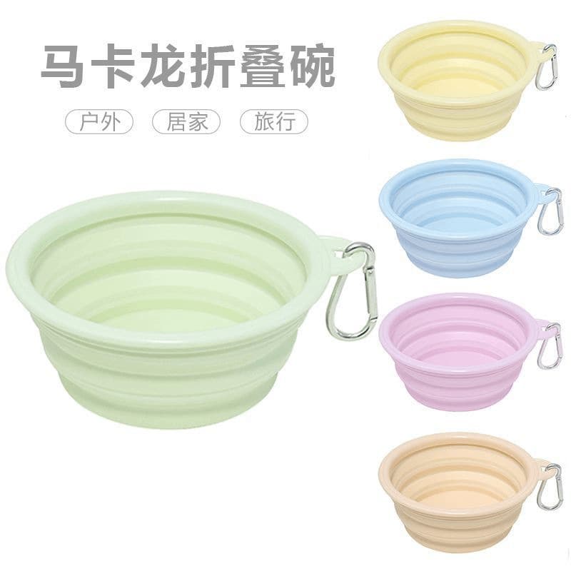 Pet cat and dog folding bowl dog bowl outdoor portable dog bowl food bowl outdoor drinking bowl drinking water silicone dog food bowl 4