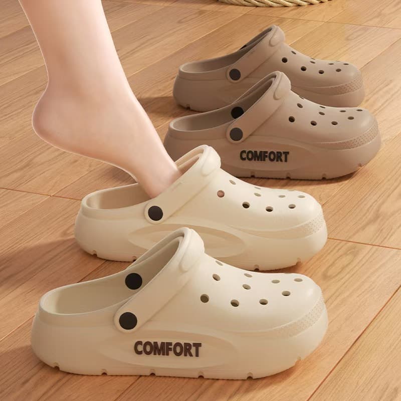 Croc shoes men's thick-soled 2025 new summer home non-slip heightening eva slippers for men to wear outside 2