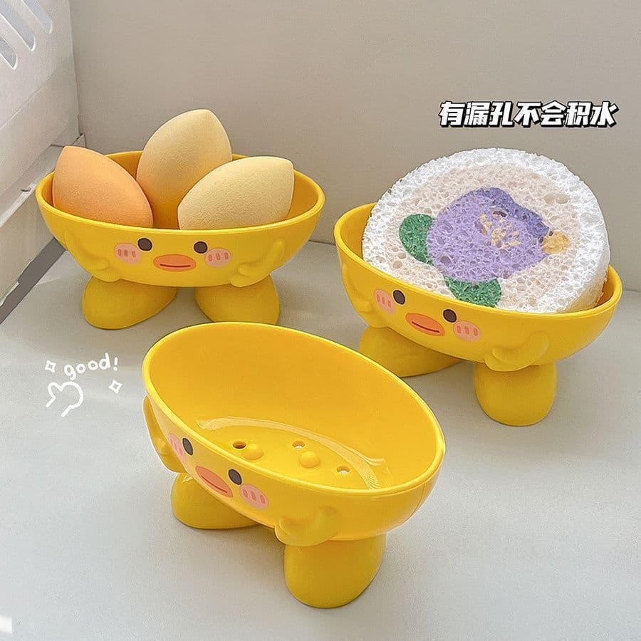 B.Duck, cute drying rack, cartoon children's soap holder 2