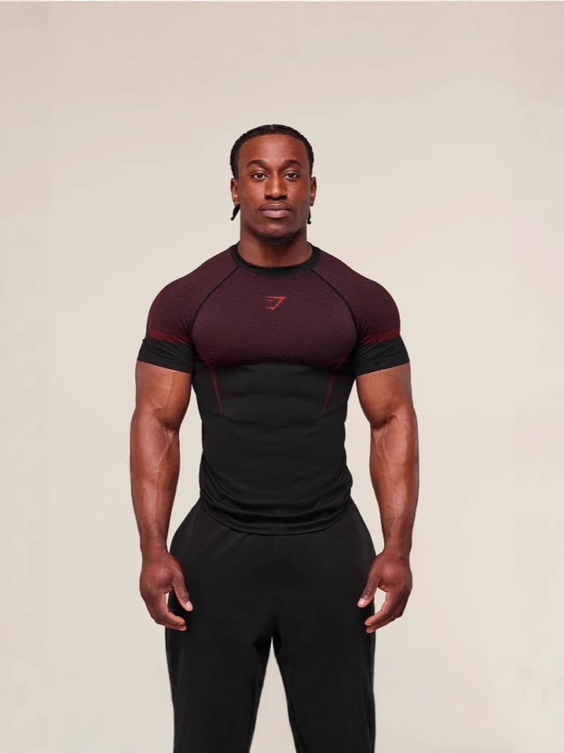 Sports breathable T-shirt for gym for leisure, shark, new collection, for running, tight, with short sleeve 5