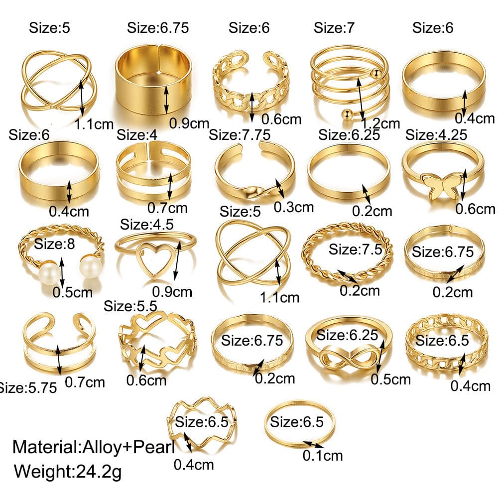 (Cross-border trading), ring, multi-joint set, European style, 22 pieces 2
