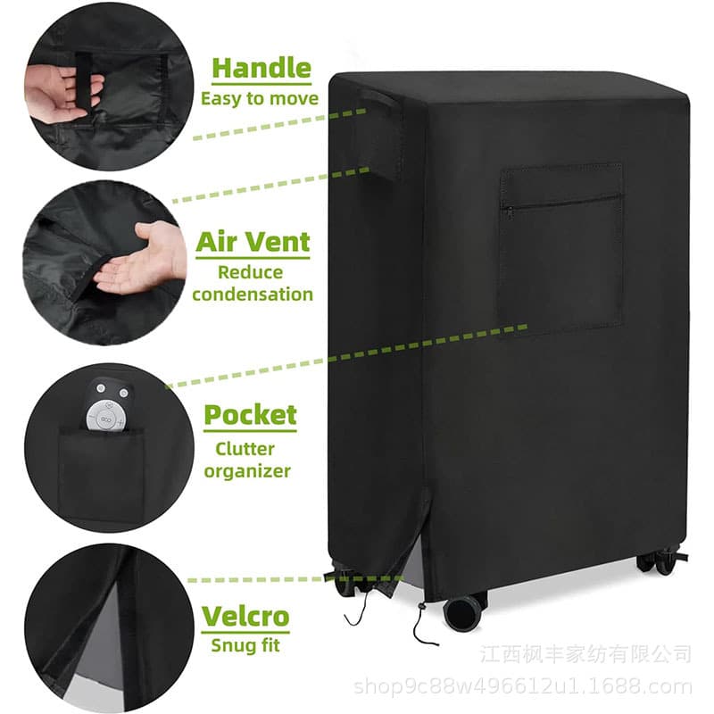 Portable evaporative cooler, swamp cooler and water air conditioner cover, outdoor air conditioner dust protection black 2