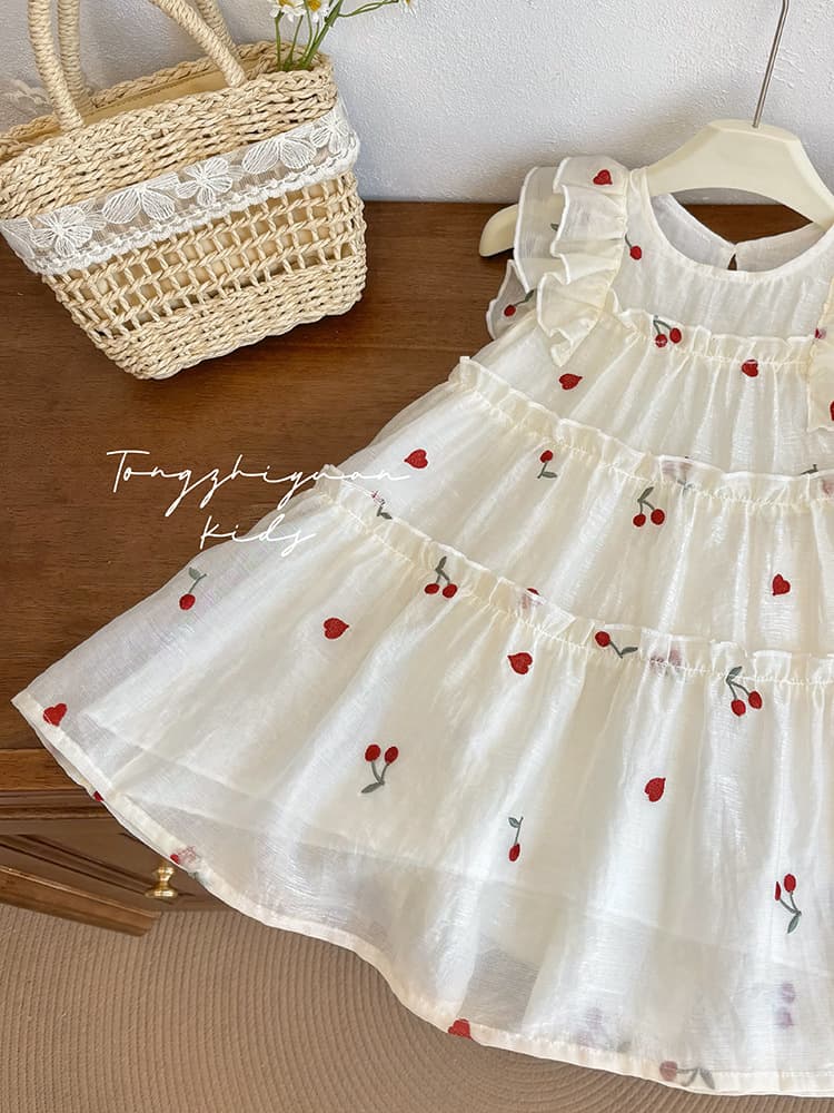 Summer dress, fashionable quality girl's skirt, with embroidery, city style, western style, children's clothing 4