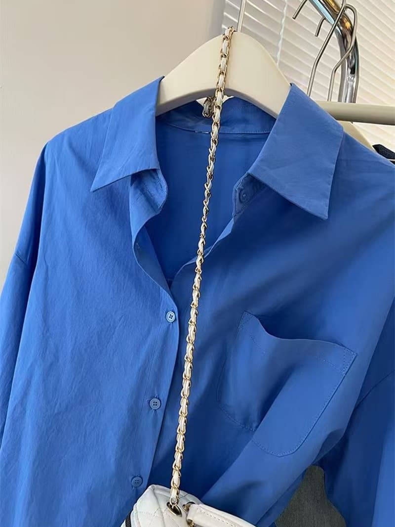 (Cross-border trading), summer shirt, loose fit, sun protection, polo collar 4