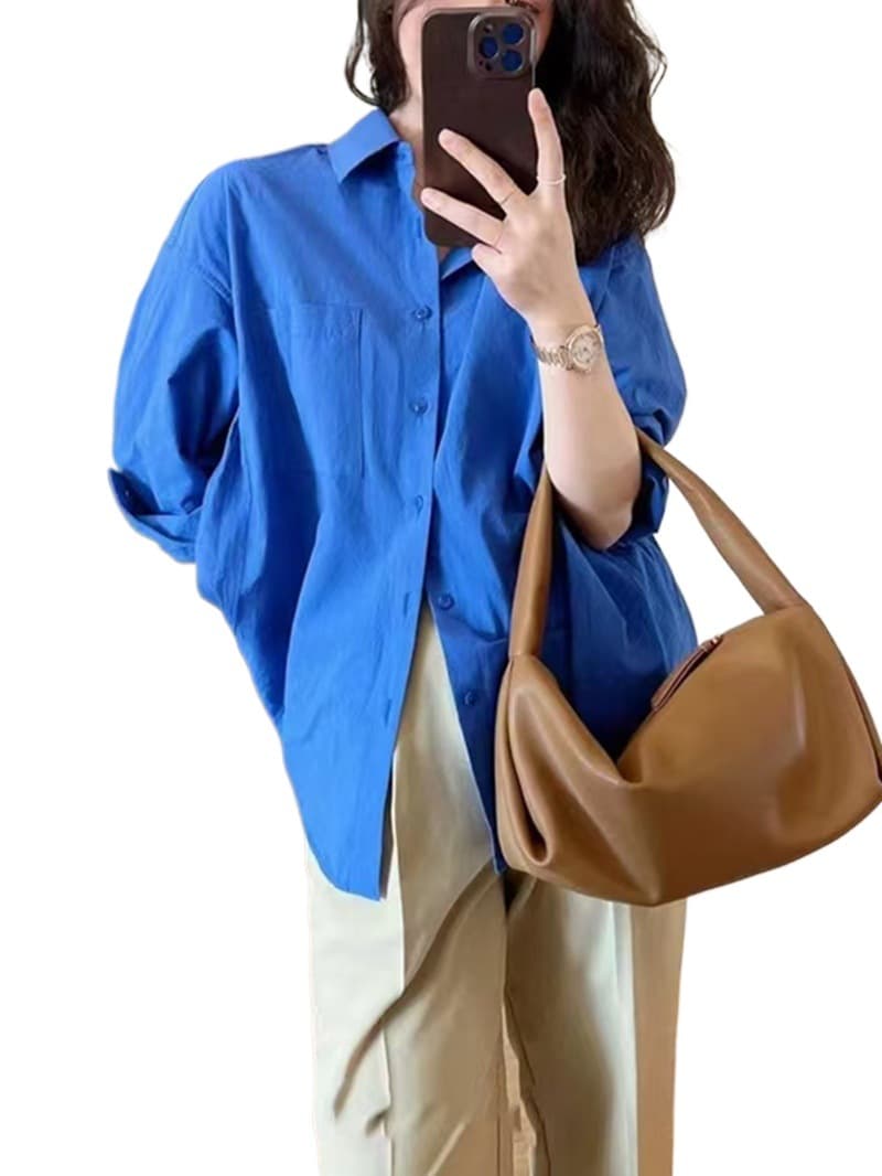 (Cross-border trading), summer shirt, loose fit, sun protection, polo collar 5