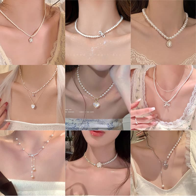 (Wholesale), necklace from pearl, retro chain for key bag , accessory, light luxury style, high-quality style 2