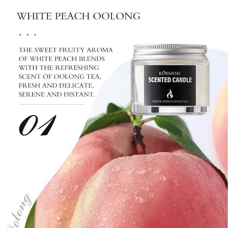 KORMESIC White peach oolong scented candles Scented candles cross-border foreign trade manufacturers wholesale 3