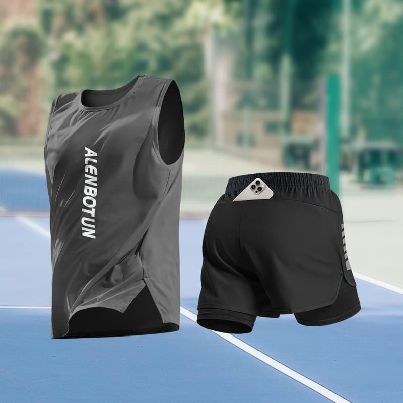 Summer sports suit for training, body-friendly quick dry basketball T-shirt for gym, shorts, for running 5