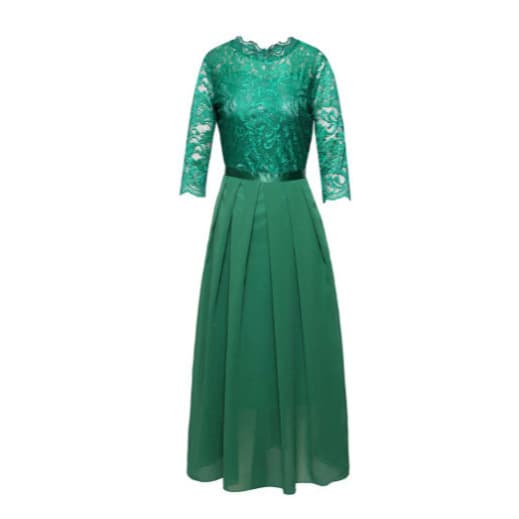 Evening dress, lace long skirt with a round collar, (Physicals), Amazon, European style 4