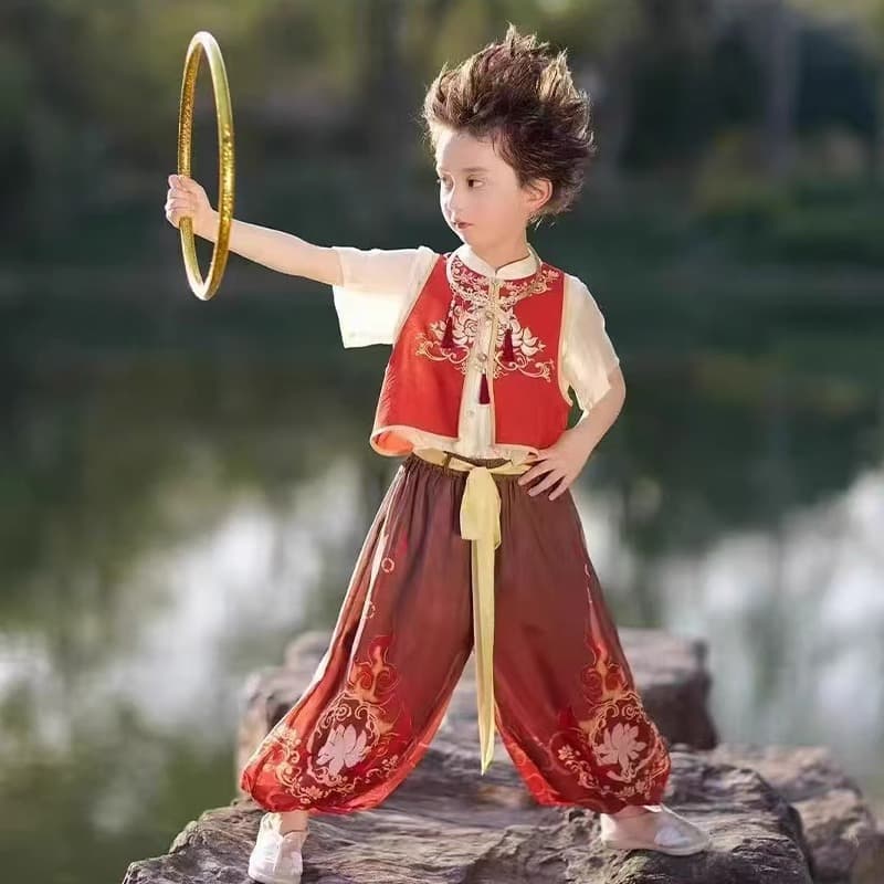 Children's summer set for men and women, Hanfu, Chinese style, cosplay, with short sleeve 2