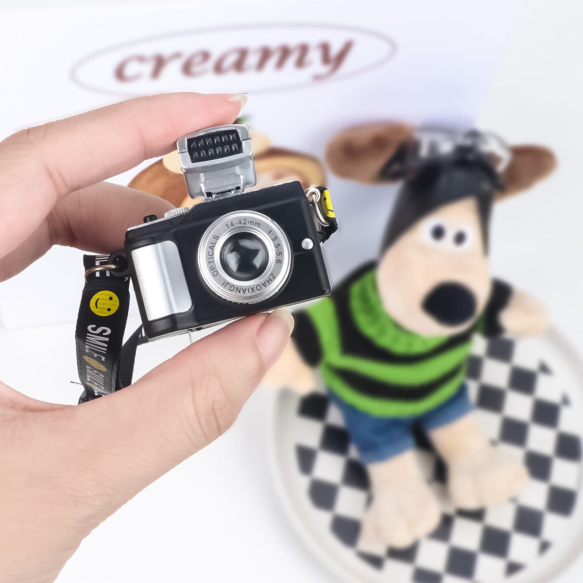 Camera, keychain, necklace, pendant, makes sounds, creative gift
