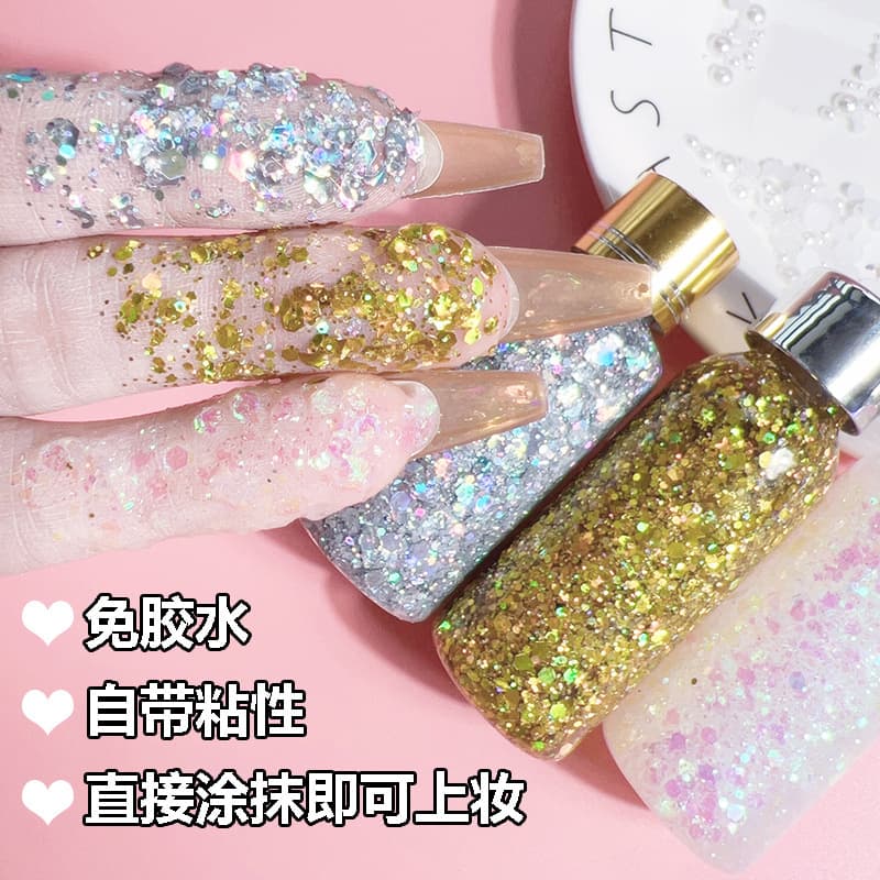 Super glitter big sequy Eye Shadow Eye Makeup Flash Powder Pearl Light Skytime Student Makeup Student Performance Plasma Free Gel Gel Powder 2