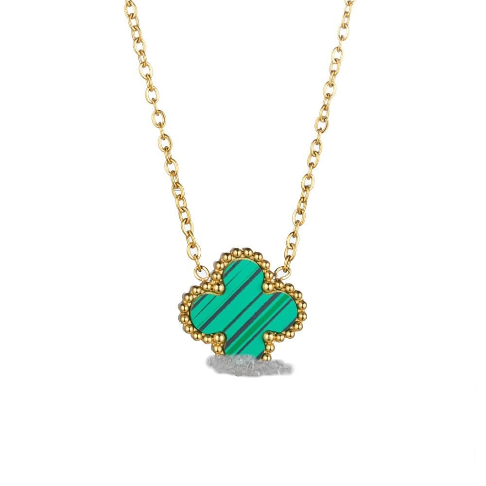 (Cross-border trading), lucky clover, necklace stainless steel, trend double-sided design jewelry, light luxury style, high-quality style 5