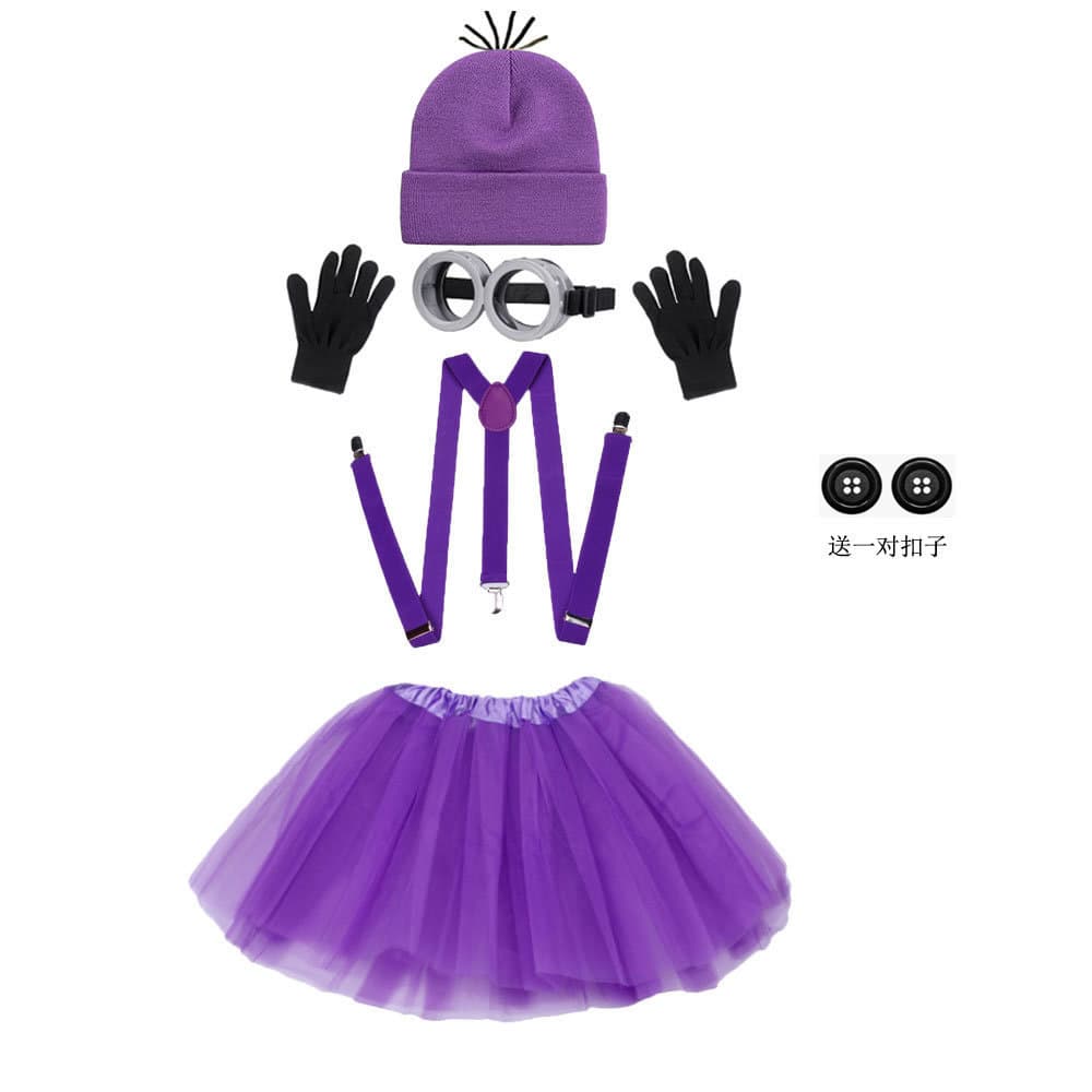 Purple knitted hat, gloves, set, suit, halloween, dress up, cosplay 5
